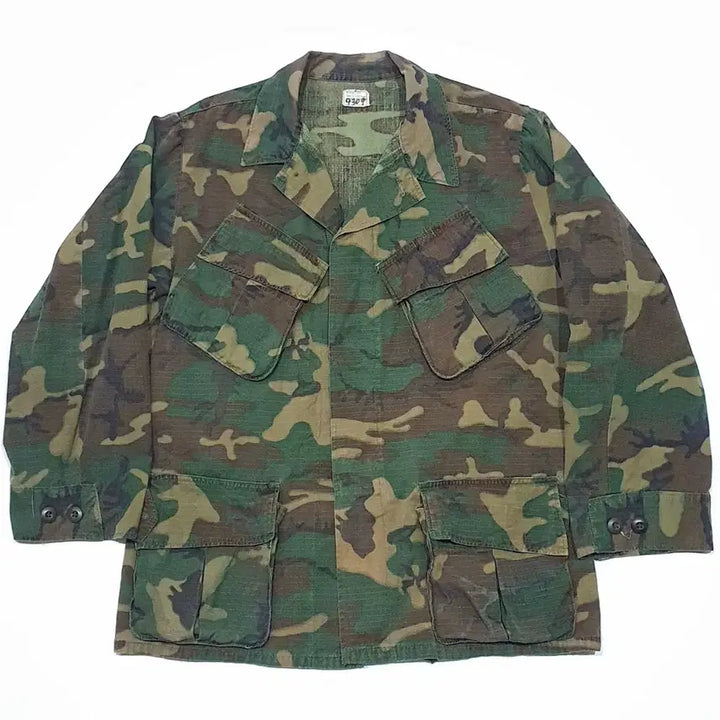 [BUNJANG] US Army ERDL Camo Jungle Fatigue Jacket Medium Short (105) Brown Leaf / 미군 정글 퍼티그 자켓 erdl 카모 미디움 숏(105) 브라운리프