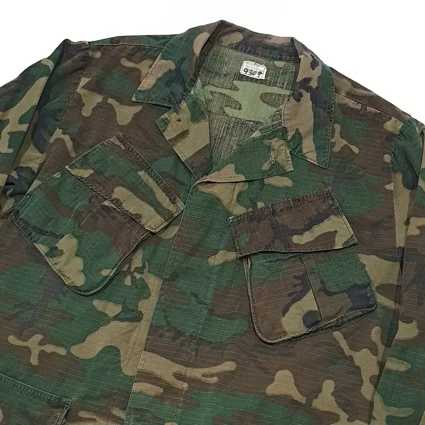 [BUNJANG] US Army ERDL Camo Jungle Fatigue Jacket Medium Short (105) Brown Leaf / 미군 정글 퍼티그 자켓 erdl 카모 미디움 숏(105) 브라운리프