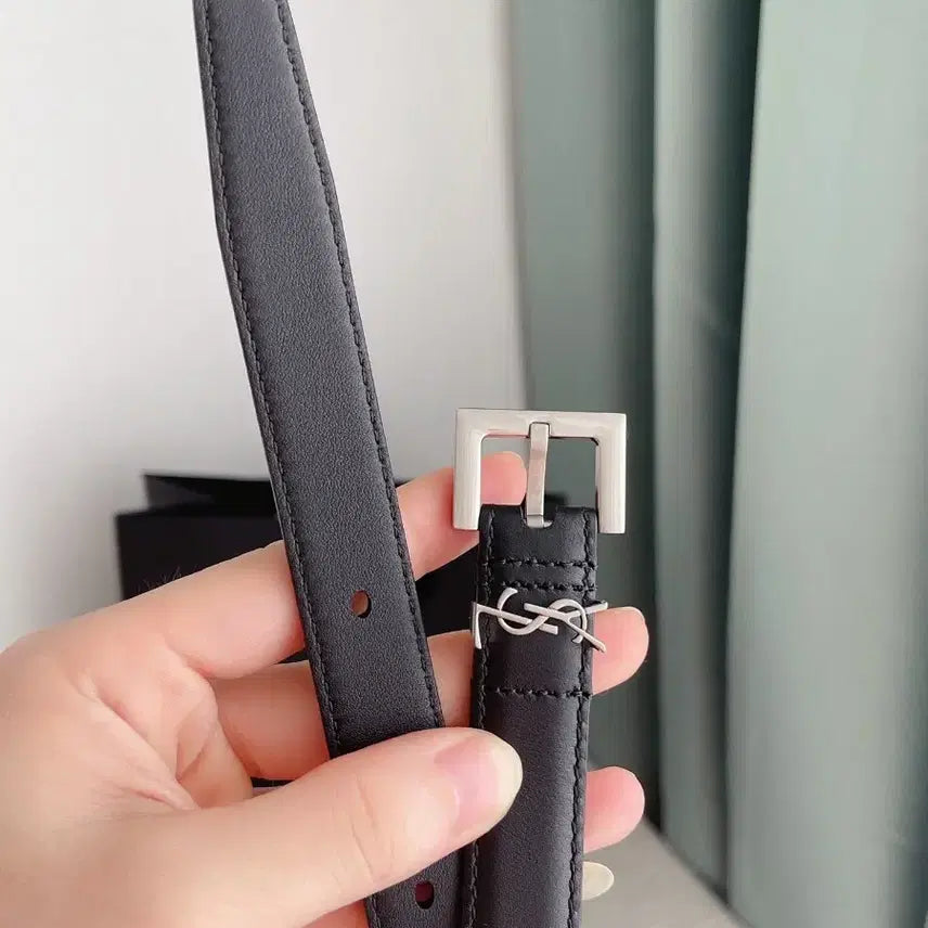[BUNJANG] Saint Laurent Black Leather Belt / 생로랑 블랙 가죽 여성 벨트 정품