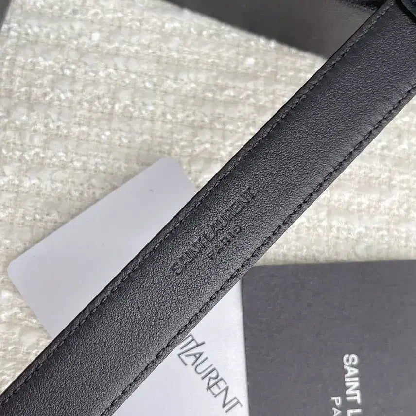[BUNJANG] Saint Laurent Black Leather Belt / 생로랑 블랙 가죽 여성 벨트 정품