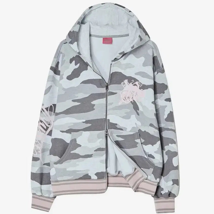 [BUNJANG] NYXX Camo Emblem Printing Hooded Zip-Up / 엔와이엑스엑스 카모 엠블럼 프린팅 후드 집업 nyxx