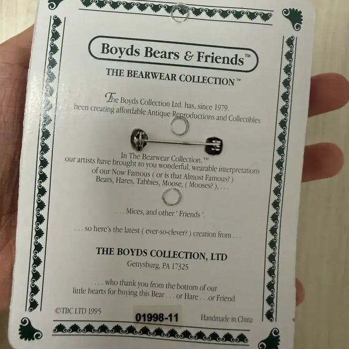 [BUNJANG] Boyds Bear Pin / 보이즈 베어 핀