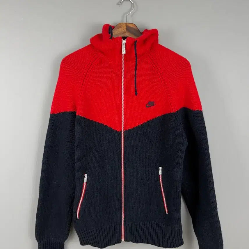 [BUNJANG] Nike Vintage Knit Hooded Zip-Up Sweatshirt / 나이키 빈티지 니트 후드집업 E0512