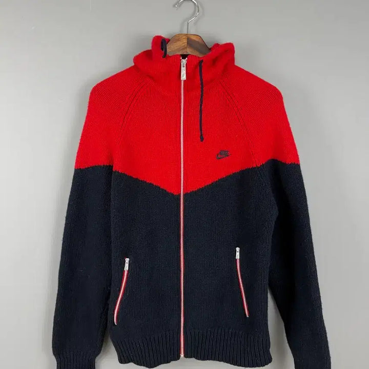 [BUNJANG] Nike Vintage Knit Hooded Zip-Up Sweatshirt / 나이키 빈티지 니트 후드집업 E0512