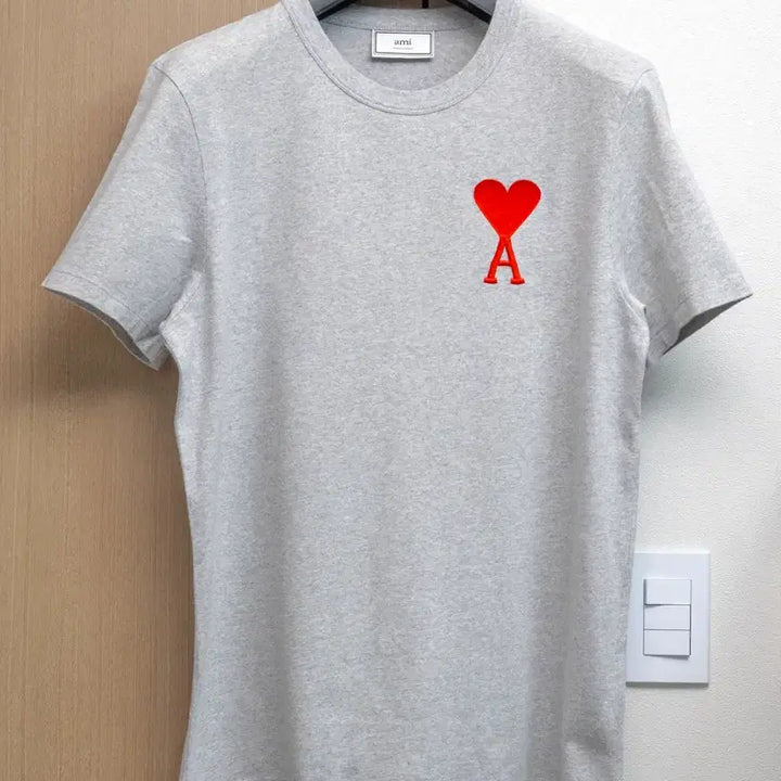 [BUNJANG] AMI Paris Big Heart T-Shirt Grey L / 아미 빅하트 반팔티 그레이 L