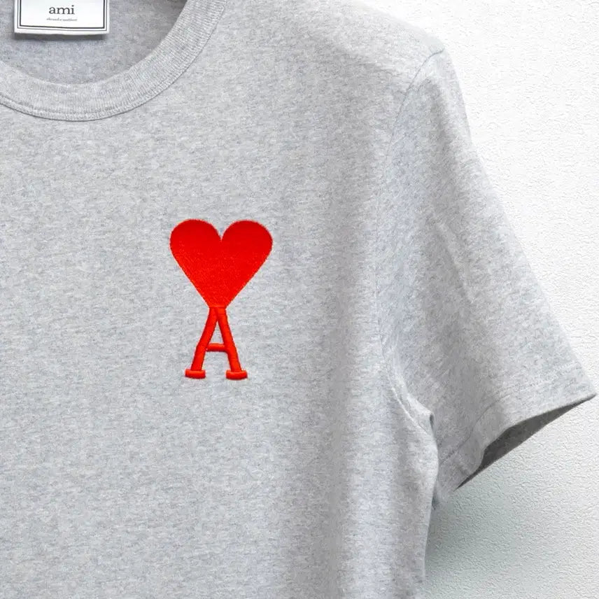 [BUNJANG] AMI Paris Big Heart T-Shirt Grey L / 아미 빅하트 반팔티 그레이 L