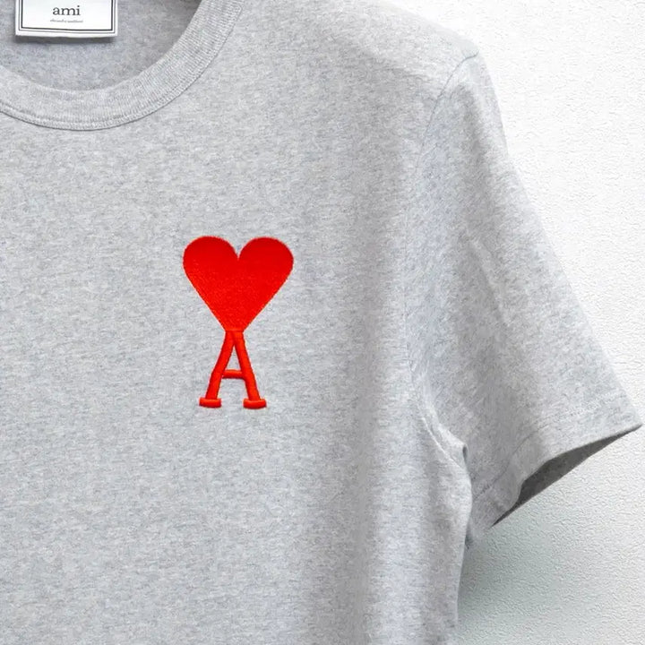 [BUNJANG] AMI Paris Big Heart T-Shirt Grey L / 아미 빅하트 반팔티 그레이 L