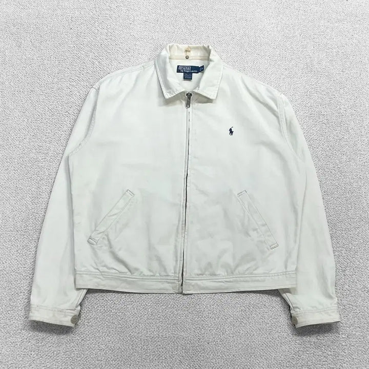 [BUNJANG] Polo Ralph Lauren Pony Logo Blouson Jacket Ivory M / 폴로 랄프로렌 포니 로고 블루종 자켓 아이보리