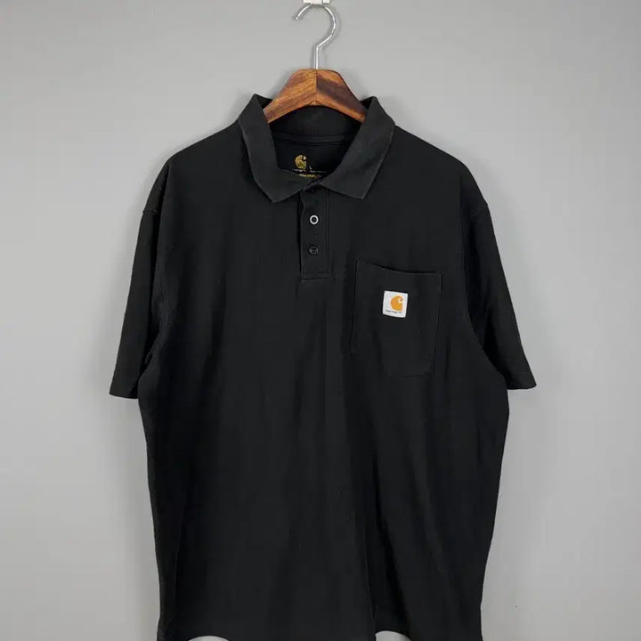 [BUNJANG] Carhartt Pocket Collar Short Sleeve T-Shirt Black L / 칼하트 포켓 카라 반팔 티셔츠 블랙 E0512