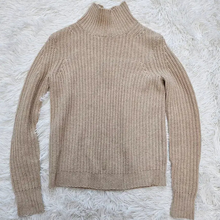 [BUNJANG] Theory 100% Cashmere Beige Turtleneck Knit Sweater / 띠어리 캐시미어100 베이지색 목폴라 니트 스웨터