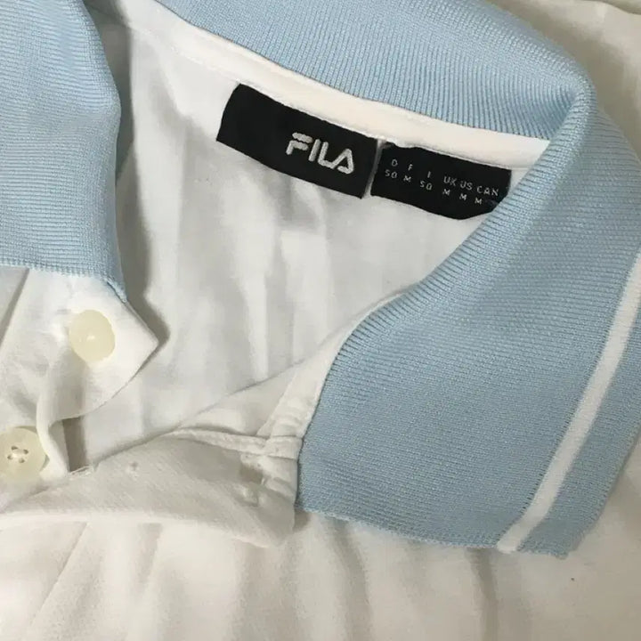 [BUNJANG] FILA White Short Sleeve Polo Shirt / 휠라 FILA 화이트 반팔 카라티 소라