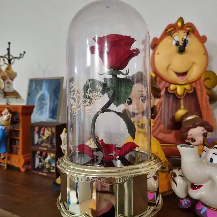 [BUNJANG] Disney Beauty and the Beast Rose Dome Music Box / 디즈니 미녀와야수 로즈돔 오르골