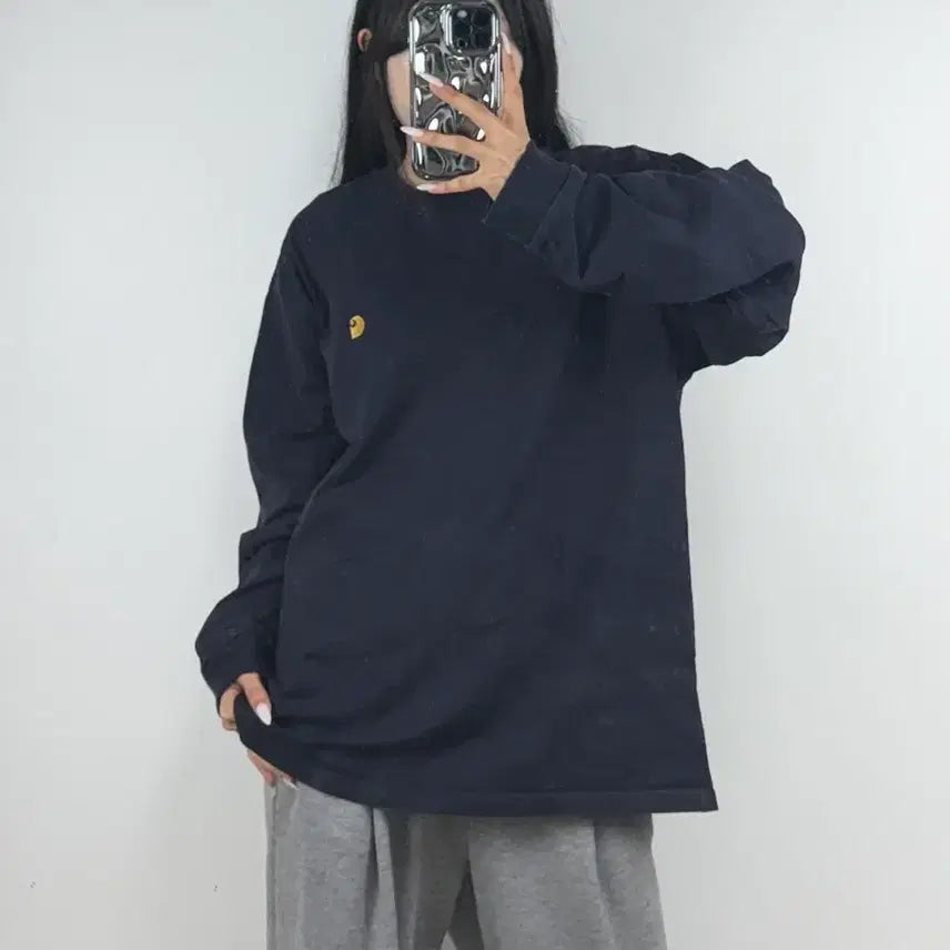 [BUNJANG] Carhartt WIP Long Sleeve Navy L / 칼하트WIP 롱슬리브 네이비 E0512