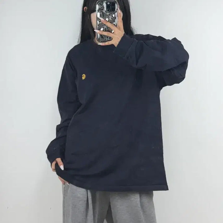 [BUNJANG] Carhartt WIP Long Sleeve Navy L / 칼하트WIP 롱슬리브 네이비 E0512