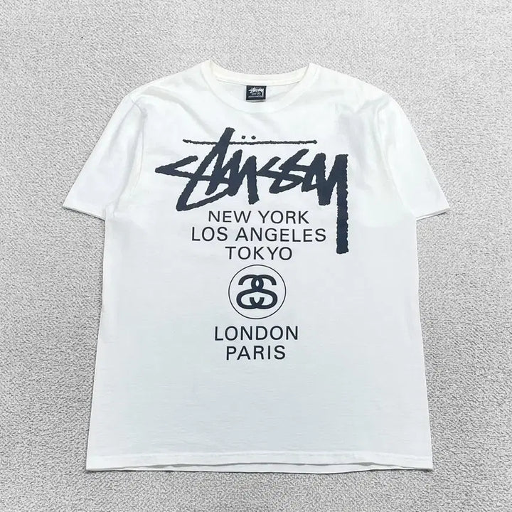 [BUNJANG] Stussy World Tour T-Shirt White / 스투시 Stussy 월드투어 반팔티 화이트