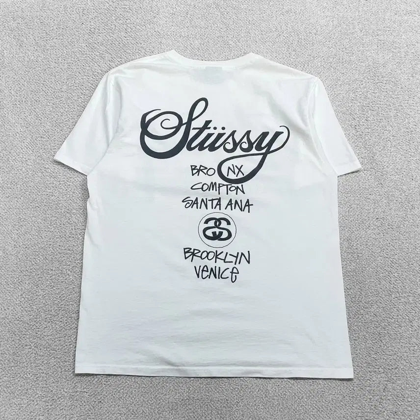 [BUNJANG] Stussy World Tour T-Shirt White / 스투시 Stussy 월드투어 반팔티 화이트