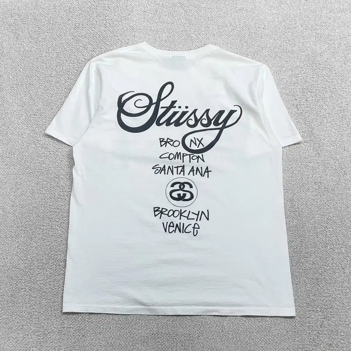 [BUNJANG] Stussy World Tour T-Shirt White / 스투시 Stussy 월드투어 반팔티 화이트