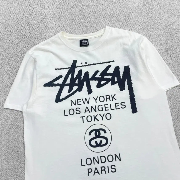 [BUNJANG] Stussy World Tour T-Shirt White / 스투시 Stussy 월드투어 반팔티 화이트