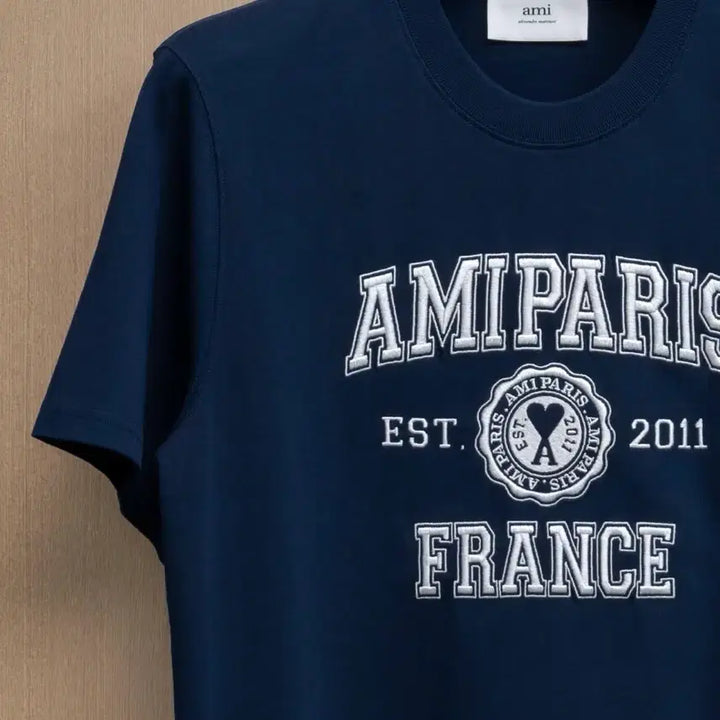 [BUNJANG] AMI Paris Logo T-Shirt Navy M / 아미 프랑스 로고 티셔츠 네이비 M