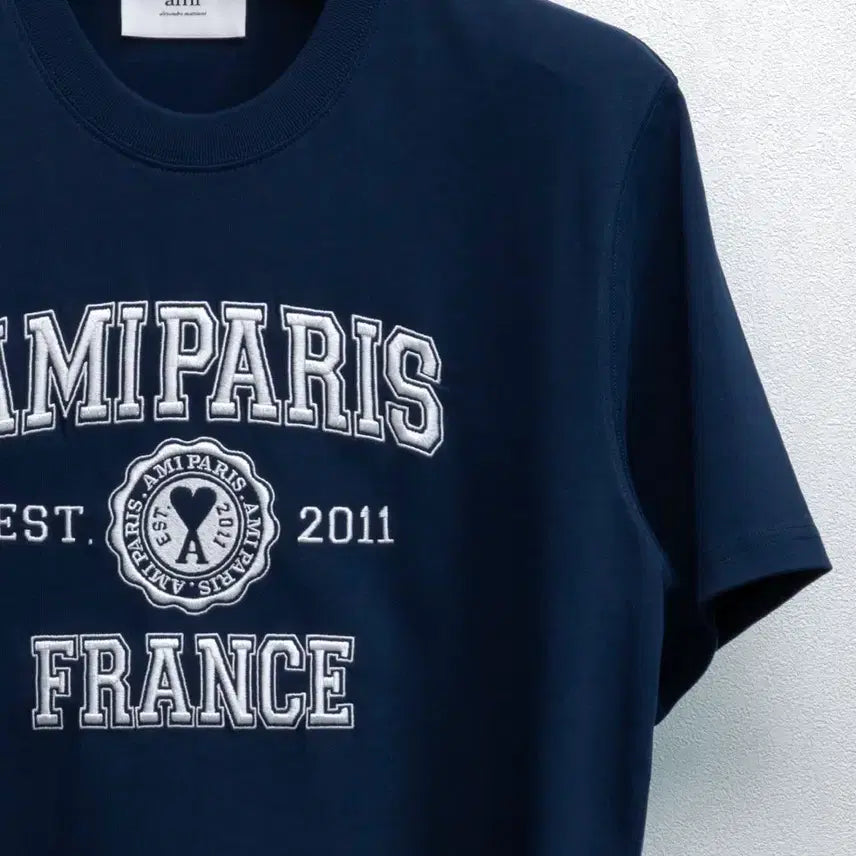 [BUNJANG] AMI Paris Logo T-Shirt Navy M / 아미 프랑스 로고 티셔츠 네이비 M