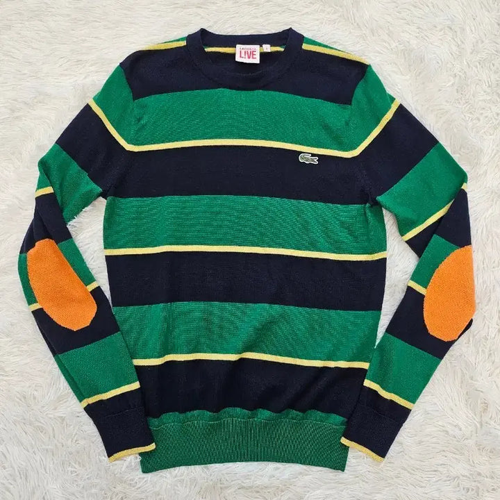 [BUNJANG] Lacoste Live Striped Knit Sweater / 라코스테 라이브 스트라이프 니트
