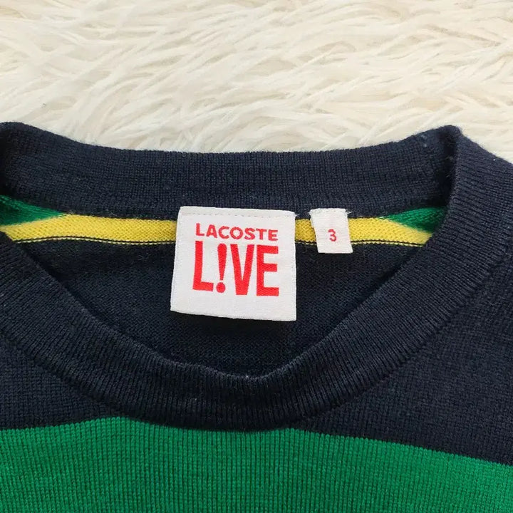 [BUNJANG] Lacoste Live Striped Knit Sweater / 라코스테 라이브 스트라이프 니트