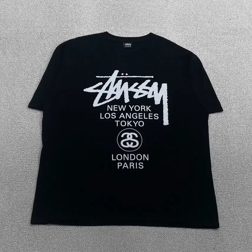 [BUNJANG] Stussy World Tour T-Shirt Black XL / 스투시 Stussy 월드투어 반팔티 블랙