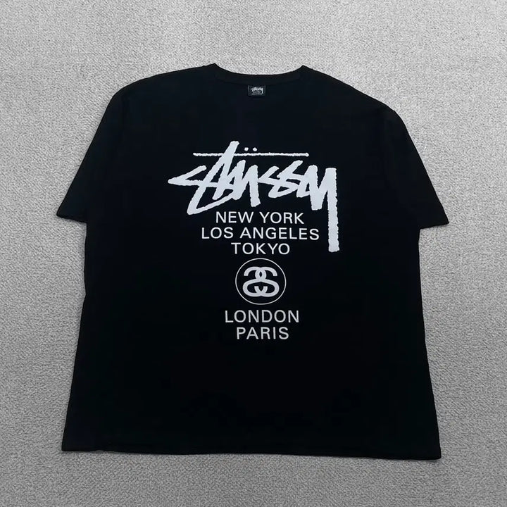[BUNJANG] Stussy World Tour T-Shirt Black XL / 스투시 Stussy 월드투어 반팔티 블랙