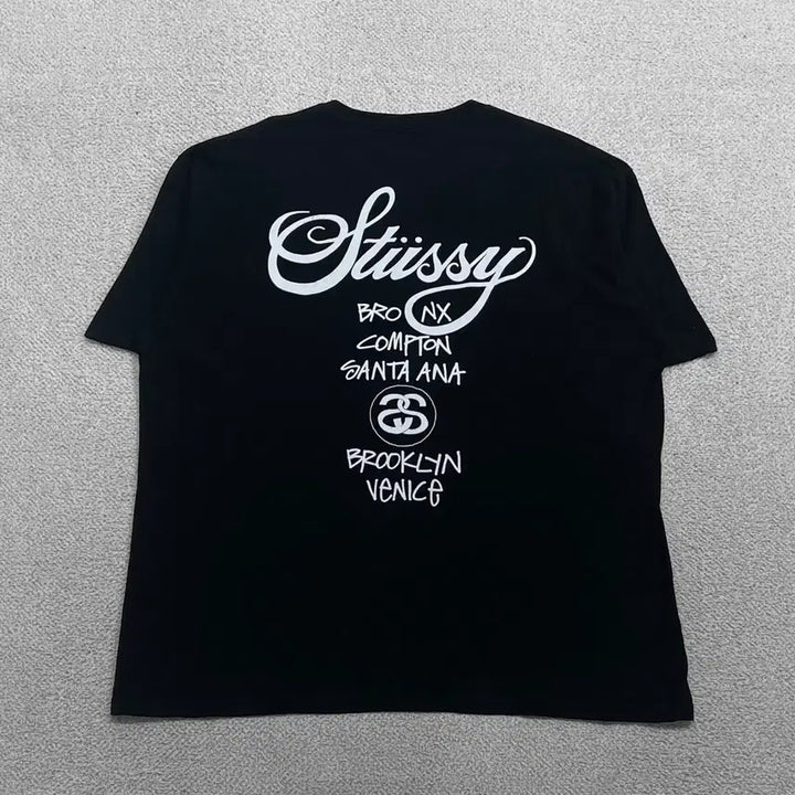 [BUNJANG] Stussy World Tour T-Shirt Black XL / 스투시 Stussy 월드투어 반팔티 블랙