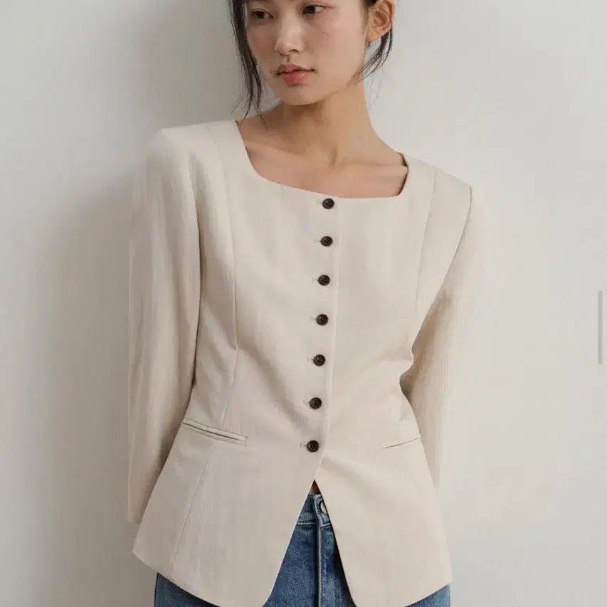 [BUNJANG] TOWAV ANNI BLOUSE JACKET Ecru / TOWAV 토와브 애니 블라우스 자켓 (에크루)