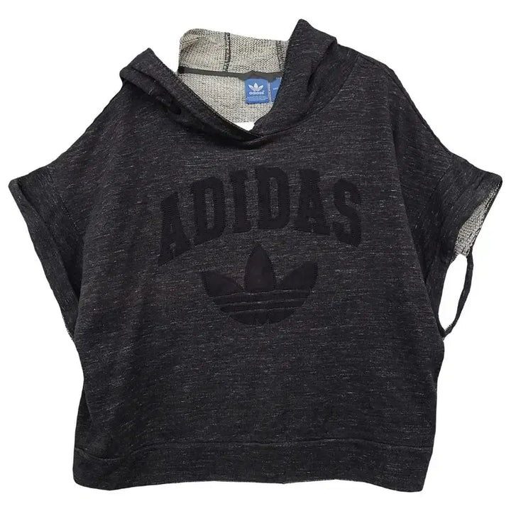 [BUNJANG] Adidas Printing Black Hooded T-Shirt / 아디다스 프린팅 블랙 후드 반팔티 163cm