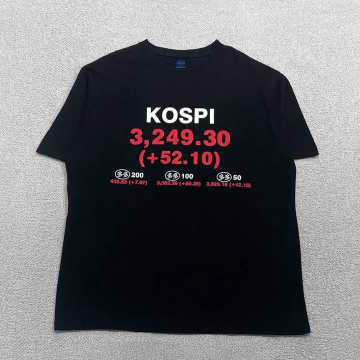 [BUNJANG] Dadaism x Heights KOSPI T-Shirt Black / 다다이즘 x 하이츠 코스피 반팔티 블랙