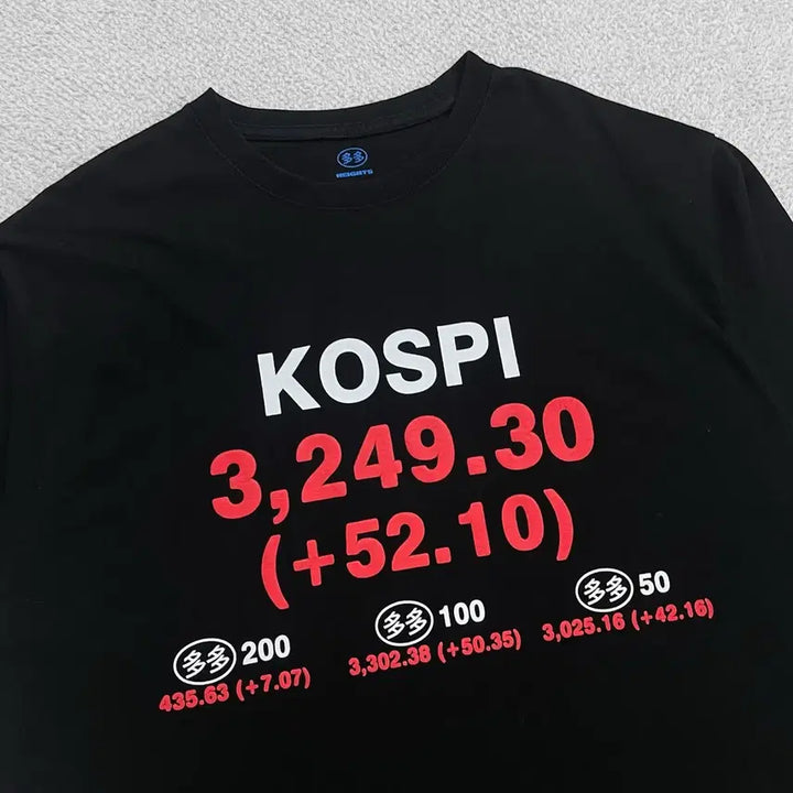 [BUNJANG] Dadaism x Heights KOSPI T-Shirt Black / 다다이즘 x 하이츠 코스피 반팔티 블랙
