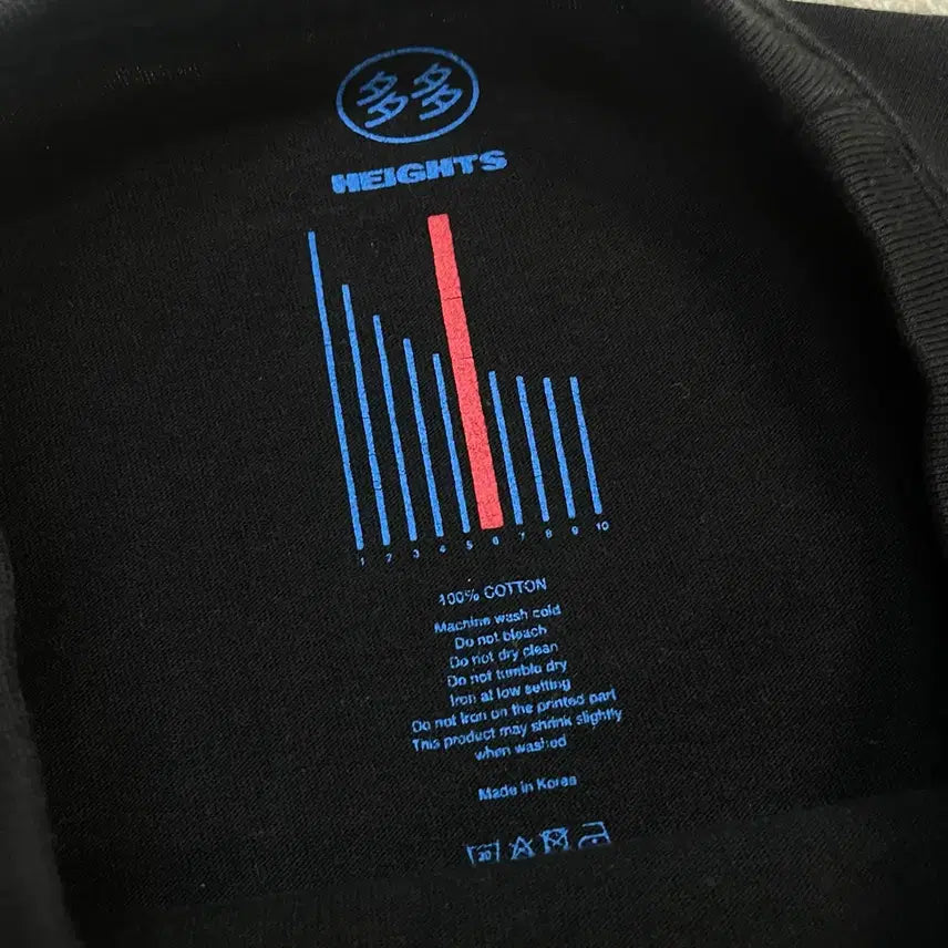 [BUNJANG] Dadaism x Heights KOSPI T-Shirt Black / 다다이즘 x 하이츠 코스피 반팔티 블랙