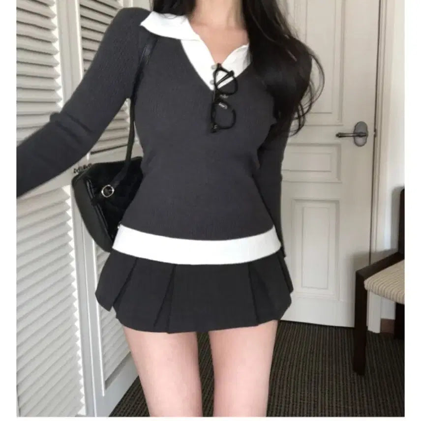 [BUNJANG] HINIK Pelci Skirt Pants - Black, Small / [히니크 펠시 치마바지 -black,s]
