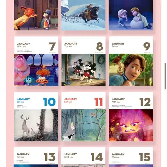 [BUNJANG] Disney Pixar 2026 Daily Calendar Desk Calendar / 디즈니 픽사 2026년 데일리 캘린더 일력 탁상달력