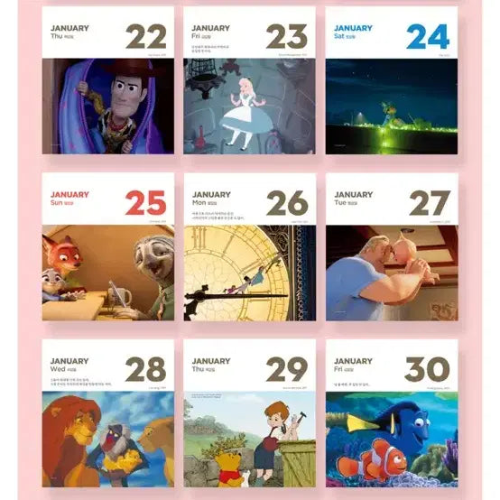 [BUNJANG] Disney Pixar 2026 Daily Calendar Desk Calendar / 디즈니 픽사 2026년 데일리 캘린더 일력 탁상달력