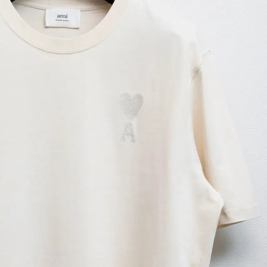 [BUNJANG] AMI Tonal Heart Short Sleeve T-Shirt Beige XL / 아미 톤온톤 하트 반팔티 베이지 XL