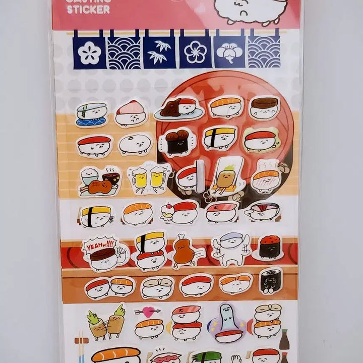 [BUNJANG] Blue Fancy Oshidaiyo Sushi Stickers / [고전문구] 푸른팬시 오슈시다요 초밥 스시 스티커