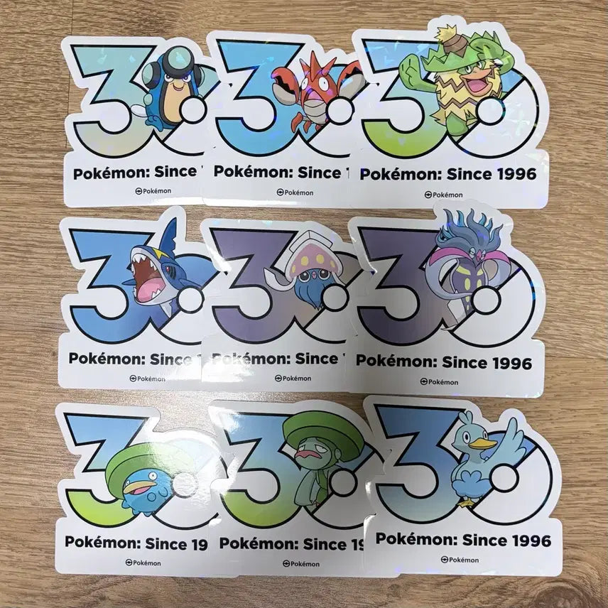 [BUNJANG] Pokemon 30th Anniversary Sticker Bundle (Water Type Focus) / 포켓몬 30주년 기념 스티커 일괄 판매 물타입 위주