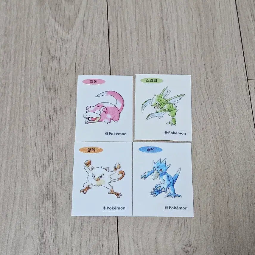 [BUNJANG] Pokemon 30th Anniversary Stickers 4-Piece Bundle Set / 포켓몬스터 30주년 띠부씰 띠부실 4종일괄판매 야돈 스라크 망키 골덕