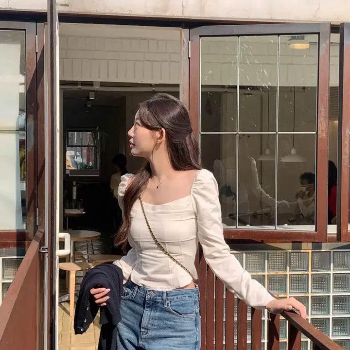 [BUNJANG] JENNIE O Made Clean Square Neck Blouse - Size S / 제니오 [made] 클린스퀘어 블라우스 s
