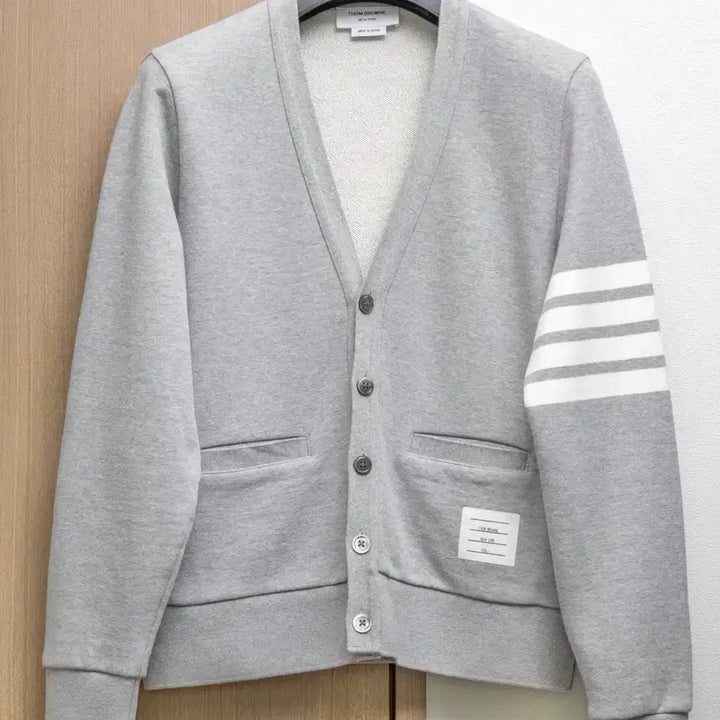 [BUNJANG] Thom Browne Striped Armband Cotton Cardigan Grey / 톰브라운 사선완장 코튼 가디건 그레이 1