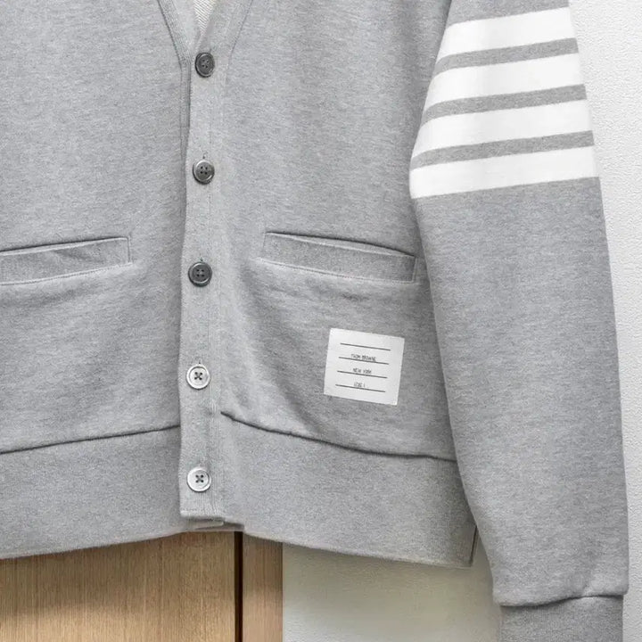 [BUNJANG] Thom Browne Striped Armband Cotton Cardigan Grey / 톰브라운 사선완장 코튼 가디건 그레이 1