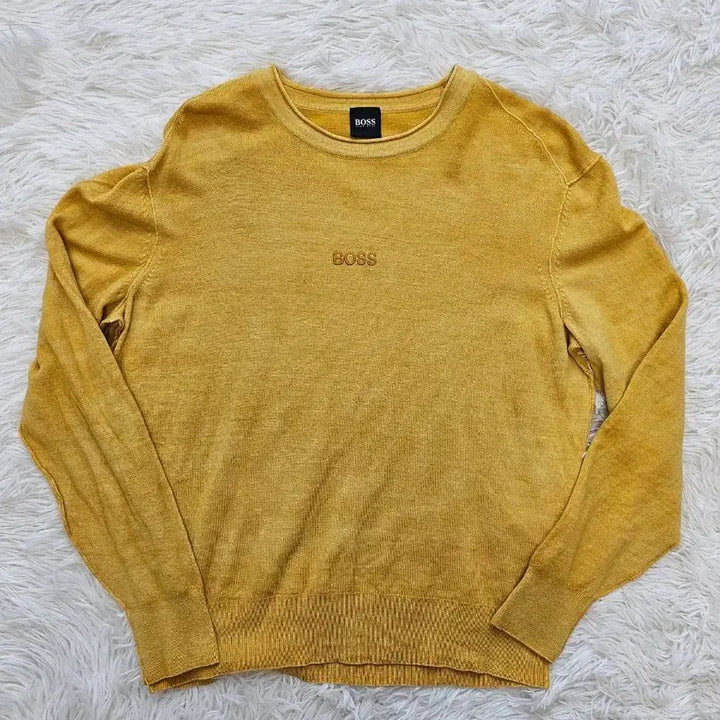 [BUNJANG] Hugo Boss Yellow Knit Sweater XL / BOSS 휴고보스 옐로우 니트 스웨터 XL