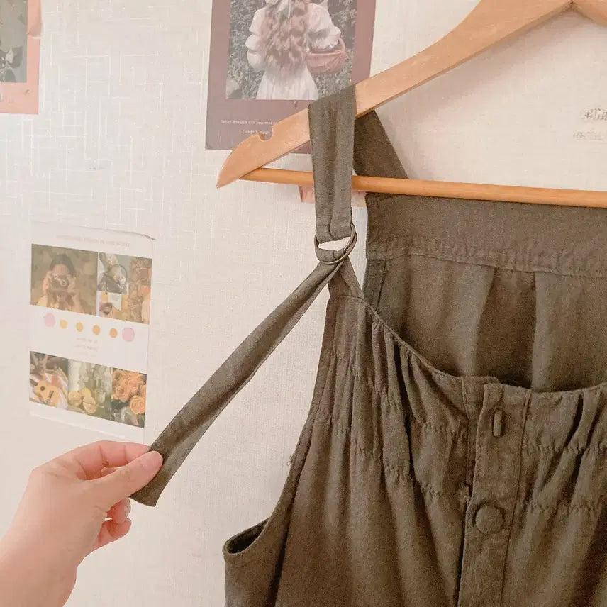 [BUNJANG] Khaki Overalls / 카키 오버롤