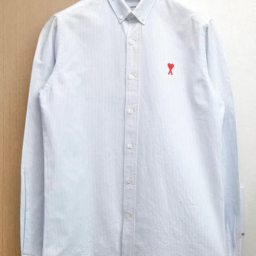 [BUNJANG] AMI Paris Stripe Oxford Shirt Blue / 아미 스트라이프 옥스포드 셔츠 40