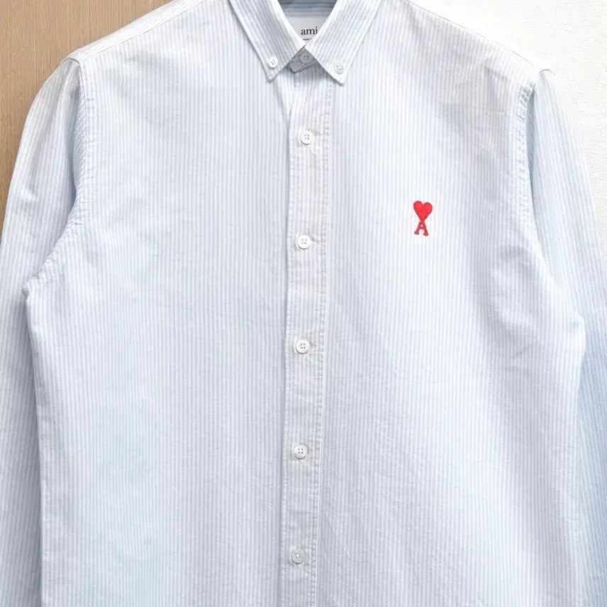 [BUNJANG] AMI Paris Stripe Oxford Shirt Blue / 아미 스트라이프 옥스포드 셔츠 40