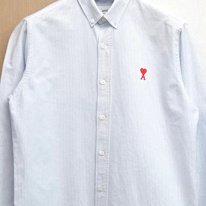 [BUNJANG] AMI Paris Stripe Oxford Shirt Blue / 아미 스트라이프 옥스포드 셔츠 40