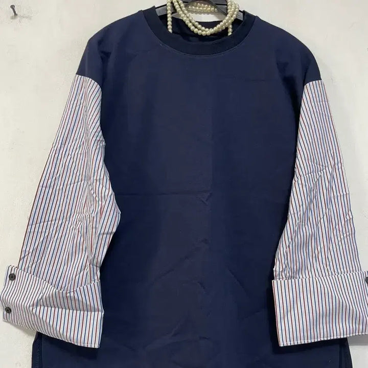 [BUNJANG] Stripe Color Block T-Shirt / 특다새)N6313 스트라이프배색 티셔츠